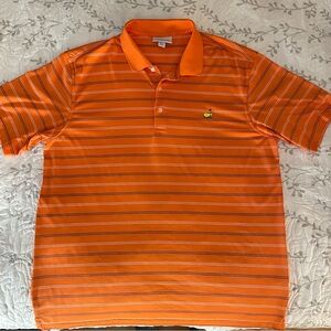 Masters Orange and White Striped Polo Shirt